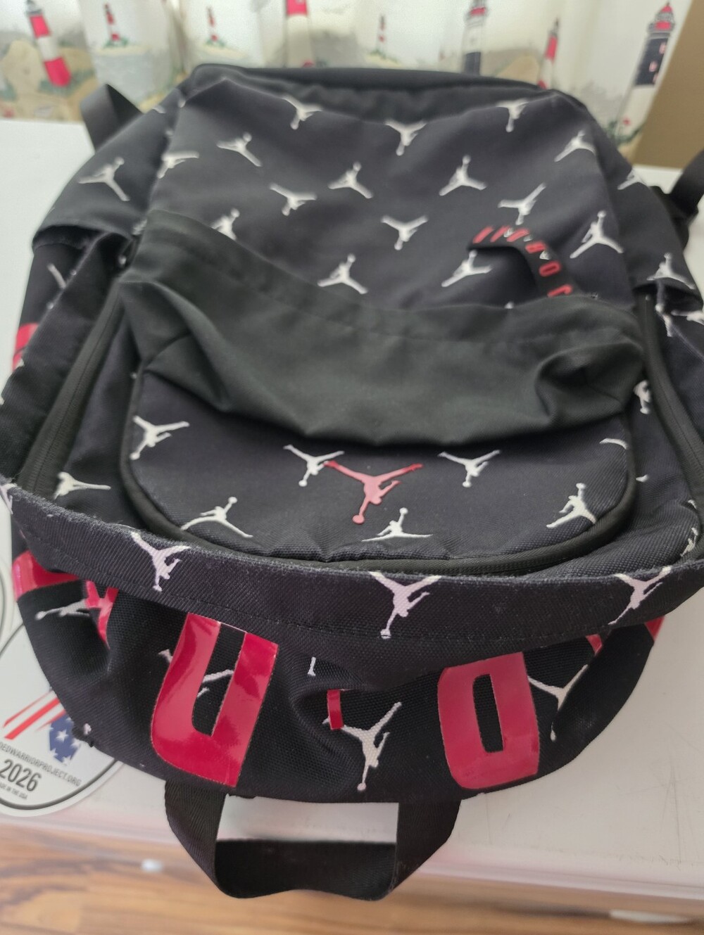 Nike "Air Patrol pack" Jordan Black & Red Jumpman Logo Backpack - Picture 14 of 16